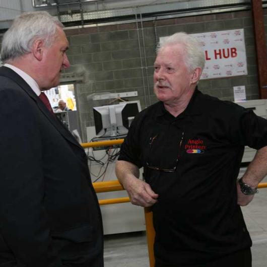 Anglo Celebrating 25 Years in Business - 9th October 2008. Taoiseach Bertie Ahern & Frankie Mulryne
